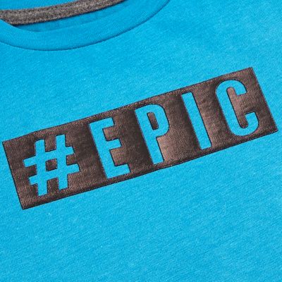 Mini boys blue epic slogan t-shirt